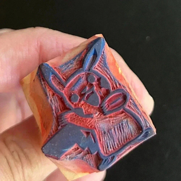GUC Pokemon Pikachu rubber stamp with wooden handle. Measures 1 inch. Collect - Picture 4 of 4